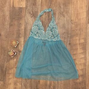 Victoria Secret baby blue lace lingerie night gown